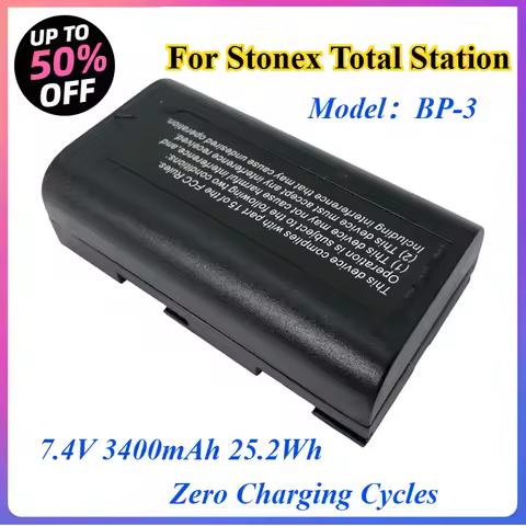 7.4V 3400mAh 25.2Wh BP-3 Battery for Stonex S3/S6/S9 GPS Surveying Instruments Total Station Battery