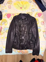 Salad男裝biker真皮外套