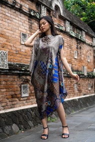 Kaftan Thania Satin Terbaru Fashion Batik Wanita Gaun Premium Dress Natal Big Size Baju Thalia Jumbo