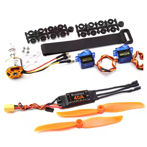 Brushless Motor Kit 2200KV 40A ESC 6035 Propeller SG90 9G Micro Servo for RC Fixed Wing Plane Helico