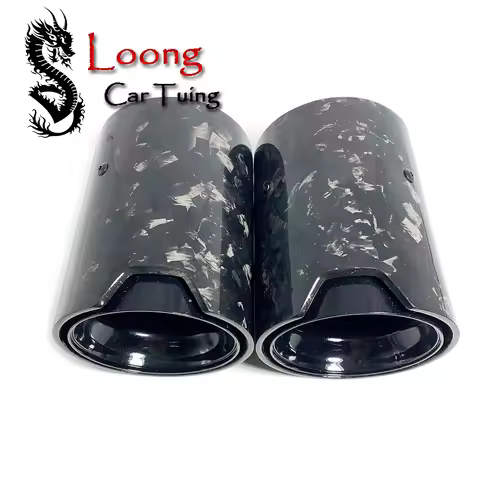 1pcs M Forged Carbon Fiber+Black Stainless Steel Exhaust Tip Tailpipe for BMW M2 M3 M4 M135i M235i M