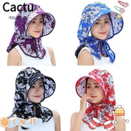 CACTU Sun Hat, Wide Brim Anti-UV UV Protection Hat,  Floral Print Foldable Bucket Hats Women