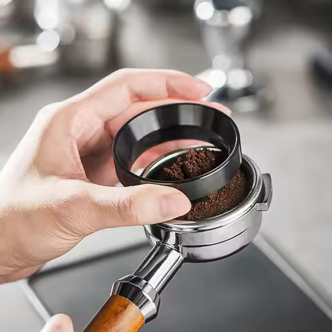 51/58mm Coffee Dosing Cup Walnut wood Espresso Dosing Funnel Brewing Bowl Portafilter Dosing Ring Co