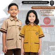 Short Siaga Scout Uniform, Elementary School Scout Uniform, Brown Siaga Scout Uniform, Short Sleeve,