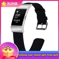 Xunb Watch Wristband  Black Compatible Length Adjustment for Fitbit Charge 2