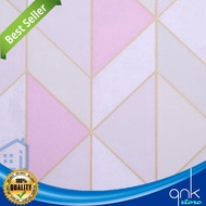 Wallpaper Motif 3D 45cm x 10m 3D Hexagonal Pink Wallpaper Sticker Walls Sticker Wallpaper Sticker 3D