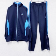 古著adidas運動套裝（海軍藍運動外套和運動褲），O碼