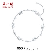 ZHOU LIU FU 周六福 PT950 Platinum Bracelet Bowknot Beaded Bracelet Hypoallergenic White Gold Timeless D