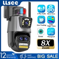 LLSEE icsee 8X ออปติคัลซูมเลนส์คู่กล้องวงจรปิดเชื่อมต่อไร้สายโทรศัพท์มือถือกลางแจ้ง wifi 360 กล้องไร้สาย 1080p สำหรับบ้านกล้องวงจรปิด 4K ครบชุดกันน้ำ