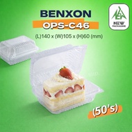 BENXON OPS-C46 Bekas Kek Plastik Lutsinar (50pcs) – Clear Cake Container 140×105×60mm