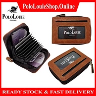 Original Polo Louie Fashion Leather Card Holder Wallet Zipper Men Women Short Wallet Vertical