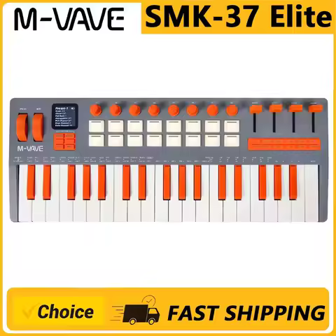 SMK-37 Elite MIDI Keyboard with Weighted Keys, Built-in Synthesizer Sounds, Live Performance, Portab