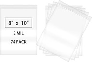 74 pcs 8 X 10 Clear Reclosable Zip Plastic Poly Bags with Resealable Lock Seal Zipper-2 Mil