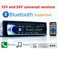 New 12V and 24V universal versions Car Stereo FM Radio MP3 Audio Player Support Bluetooth Phone with