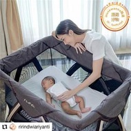 荷蘭NUNA sena 嬰兒床摺疊床可攜式床寶寶遊戲床多功能床(帶床墊）