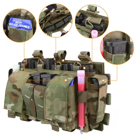 Tactical MF IV Placard 5.56 & 9mm Magazine Pouch For Outdoor Airsoft Hunting Chest Rig SCARAB Plate