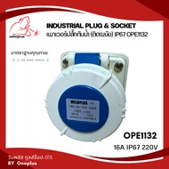 Waterproof Power Plug (Wall Mount) IP67 Scoket 16A 220V 2P+E OPE1132 WELDPLUS