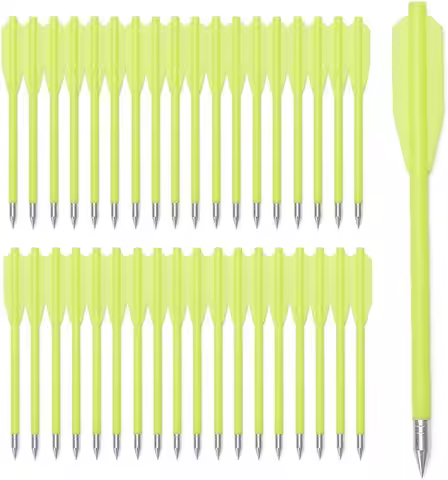 Crossbow Bolts Miniature Crossbows Arrows Yellow Plastic Body with Sharp Metal Point Tip(Pack of 36)