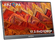 ARZOPA Portable Monitor 17.3 Inch - Full HD IPS Screen Portable Laptop Monitor, Dual Speakers, USB C