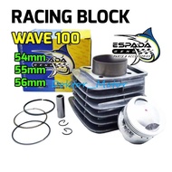 BLOCK BLOK RACING ESPADA HONDA WAVE 100 EX5 DREAM W100 EX5 KRISS 100 KRISS100 54MM 55MM 56MM STANDAR