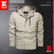 jaket pria cowok valir huje outdor waterproof casul original - khaki l