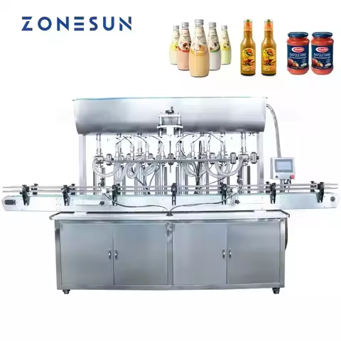 ZONESUN YT8T-8G Automatic Paste Filling Machine Volumetric Bottle Jar Filler for Jam Curry Sesame Sa