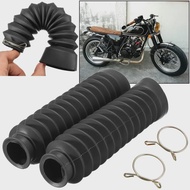 2PCS Universal Motorcycle Rubber Front Fork Dust Cover Gaiters Gators Boots Front Shock Absorber Dus