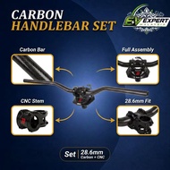 PNP 100% Lion G1 Carbon Handle Bar Crown Full Set Combo EV Motorcycle