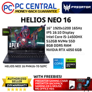 Acer Predator Helios NEO 16 (PHN16-72-52PC) Gaming Laptop | 165Hz 16" IPS Panel | Intel Core i5-1450