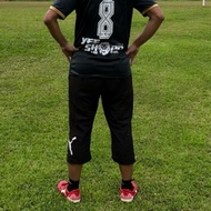 Tracksuit 4 quarter Pvm4 Big logo Seluar 4 suku Kain Lycra