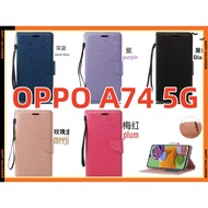 oppo a74 5G Phone Case Silk Pattern a74 Flip Leather a74 CPH2197