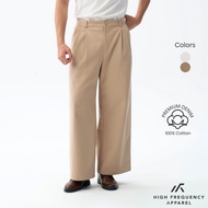 HFA Men's Double Pleated Wide Leg Chino Pants