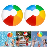 CYMX Rainbow Beach Ball, Big 40cm Inflatable Beach Ball, Fun Party Toy PVC 30cm Colourful Inflatable Pool Ball Kids
