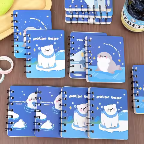 Marine Theme A7 Mini Spiral Notebook Cute Ocean Animal Portable Notepad for Students Blank