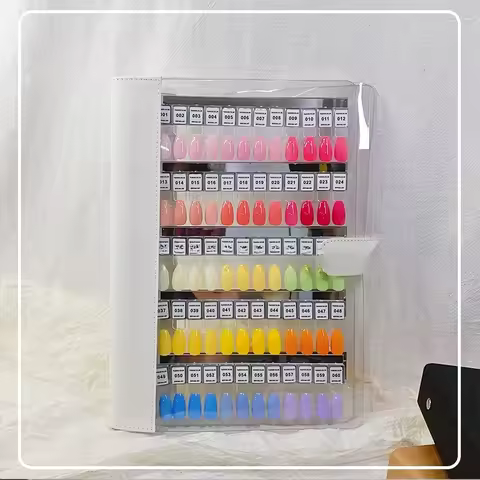 Magnetic Tip Nail Art Swatch Book for Manicure Color Storage Acrylic Work Display Color Card