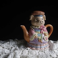 【老時光 OLD-TIME】早期美國製小豬夫人茶壺