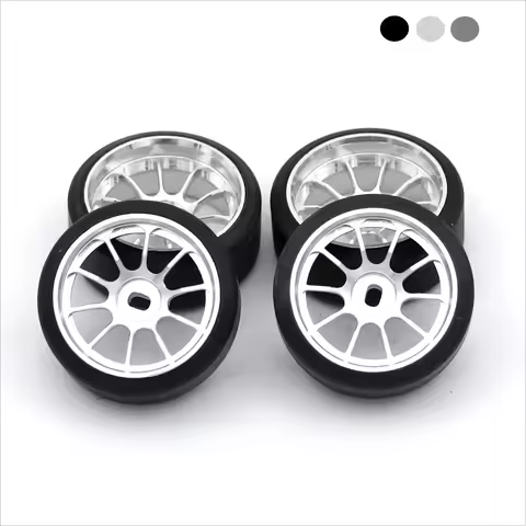 1.5 Degrees Hard Plastic Drift Tires Metal Wheel Rim for Wltoys 284131 K969 K989 Kyosho Mini-Z 1/28 