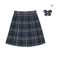 Original Ice Cream And Whale JK Uniform Skirt Blue Plaid British Style Polyester Material Autumn Sea