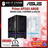 ASUS PRIME AP202 ARGB M-ATX WITH CURVED TEMPERED GLASS DESKTOP PC CASE / CASING - BLACK / WHITE