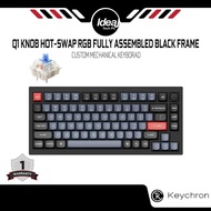 Keychron Q1 Knob Hot-Swap RGB Fully Assembled | Black Frame | Gateron G pro Blue | Custom Mechanical