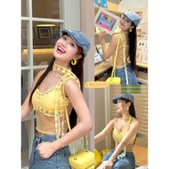 Tank Top Spaghetti Strap With Foam Pads Decorative Straps There Is A Sexy Rope "FY2902" Miss Kitty ️