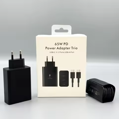 65W Super Quick Charging Adapter for Samsung Earbuds Fit Galaxy S24FE S24Ultra S23 S22 Flip Fold 2 3