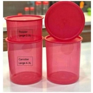 2'9841 Tupperware Fortune Keeper One Touch 2L & 4.3L/ One Touch Large 4.3L/One Touch Topper 2L Pink 