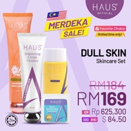 Set Dull Skin HAUS - Scrub cleanser + Brightening Cream Cleanser + Toner + Sample Skincare