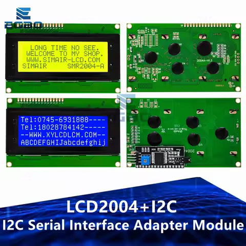 1~5PCS LCD2004+I2C 20x4 2004A blue screen HD44780 Character LCD /w IIC/I2C Serial Interface Adapter 