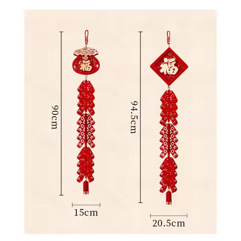 2026 Year Of The Horse Spring Festival Firecracker Pendant Chinese New Year Lucky Character Pendant 