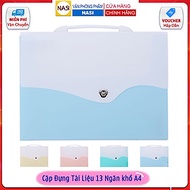 Cặp Đựng Tài Liệu Văn Phòng Phẩm NASI TL1002 nhiều ngăn khổ A4 13 ngăn phân trang tiện lợi tập file 
