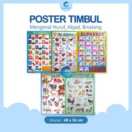 Poster Timbul Anak Edukasi Mengenal Huruf Abjad dan Aneka Binatang