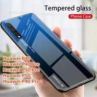 Phone Case For Huawei P40 Huawei P40 Pro Huawei P40 Pro+ Huawei P50 Huawei P50 Pro Luxury Colorful Bumper Gradient Tempered Glass Cover Slim Hard Back Protective Case