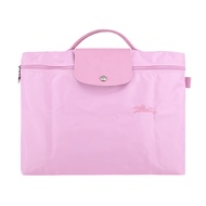 LONGCHAMP LE PLIAGE GREEN系列刺繡再生尼龍摺疊公事包(小/多色選)/平行輸入/ 粉紅